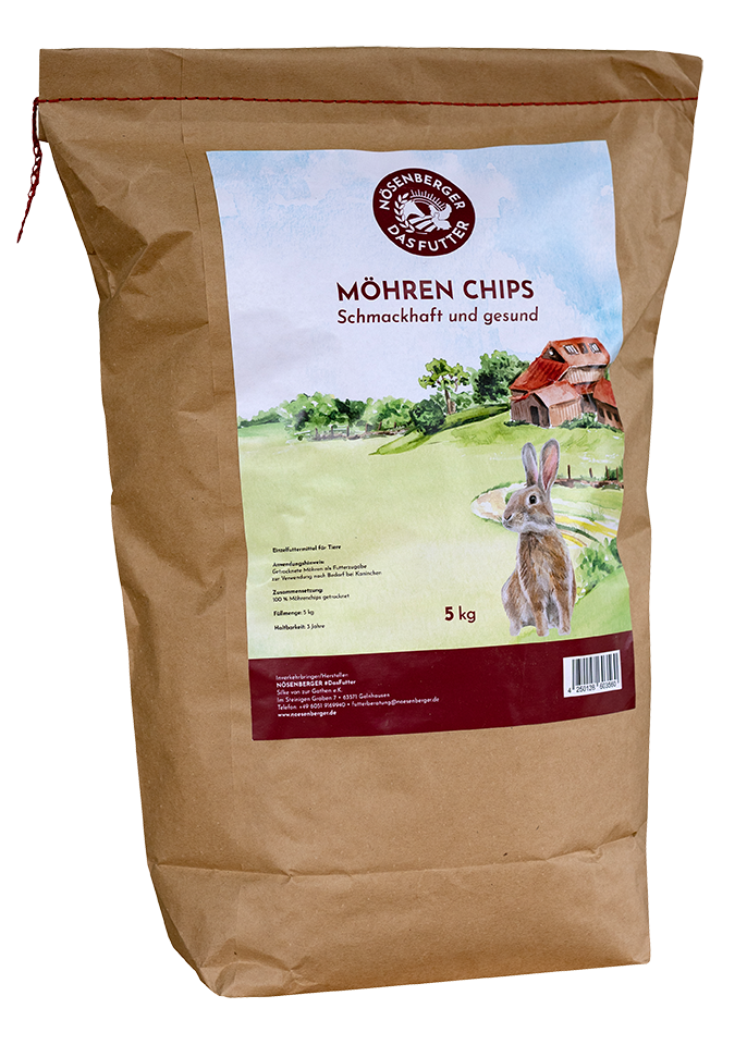Möhren Chips für Kaninchen